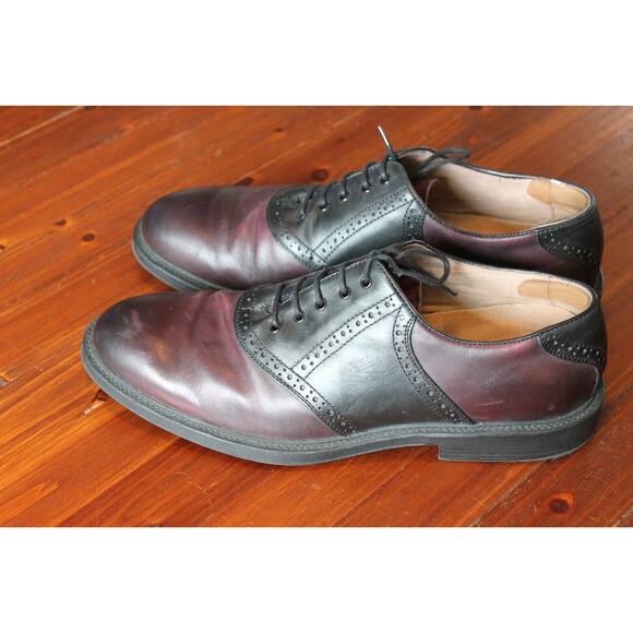 Florsheim Burgundy/Black Plain Toe Saddle Oxford Size 11.5 *NICE main image 4